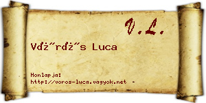 Vörös Luca névjegykártya