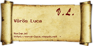 Vörös Luca névjegykártya